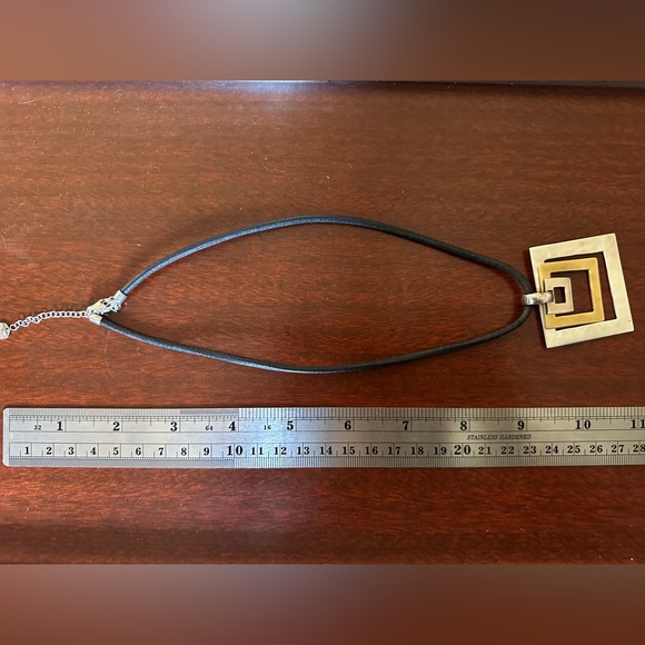 Vintage Robert Lee Morris Hammered Sterling Silver and Brass Pendant Necklace - Picture 8 of 9